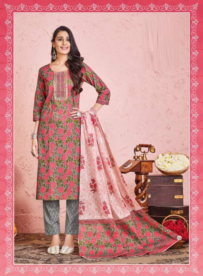 Radhika Cotton Kudi 1 Fancy Wear Designer Kurti With Pant And Dupatta Collection